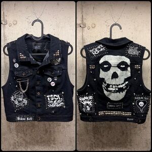 New custom Misfits battle vest. Punk vest.
